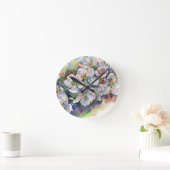 リンゴの木の流れを咲かせ結婚る水色の花 ラウンド壁時計 (ホーム)