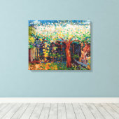 リンゴの木の花 キャンバスプリント (インサイチュ (ウッドフロア))