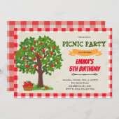 リンゴの木の誕生日招待状 招待状 (正面/裏面)