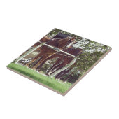 リンゴの木の間でつながれたアミッシュの馬たち タイル (側面)