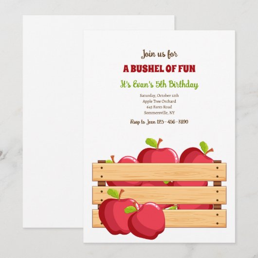 リンゴの木箱 招待状 (正面/裏面)