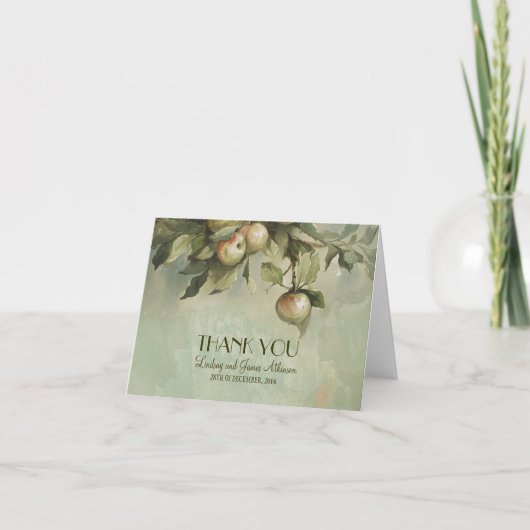 リンゴの木 ウェディング サンクスカード サンキューカード (正面)