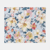 リンゴの木、エレガンスパターンの開花。 フリースブランケット (正面(横))