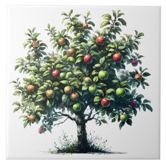 リンゴの木 タイル (正面)