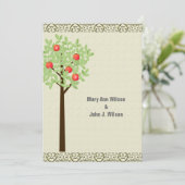リンゴの木 ライトグリーン 記念日 招待状 (スタンド正面)