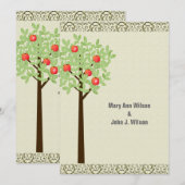 リンゴの木 ライトグリーン 記念日 招待状 (正面/裏面)
