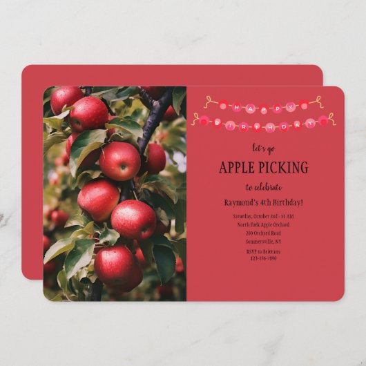 リンゴの木 招待状 (正面/裏面)