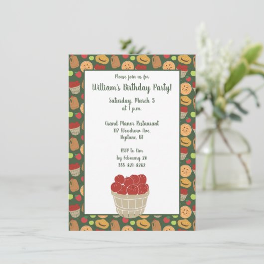 リンゴの樽摘みパターンパーティー 招待状 (スタンド正面)