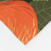 リンゴの継ぎ目のない模様と緑の葉の平ら  フリースブランケット (角)