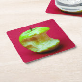 リンゴの緑 スクエアペーパーコースター (アングル)