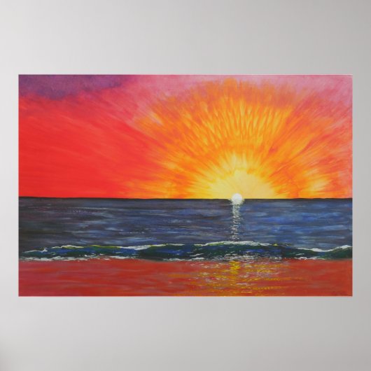 リンゴの肌の空の夕日 ポスター (正面)