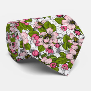 リンゴの花が白い ネクタイ