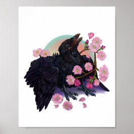リンゴの花でカラスを育てるポスター ポスター