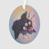 リンゴの花でカラスを育てる オーナメント (正面)