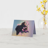 リンゴの花でカラスを育てる カード (黄色い花)