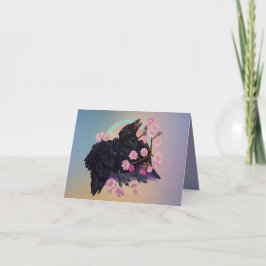 リンゴの花でカラスを育てる カード