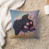 リンゴの花でカラスを育てる クッション (ブランケット)