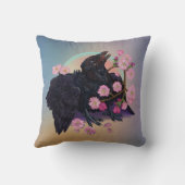 リンゴの花でカラスを育てる クッション (裏面)