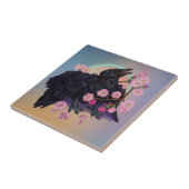 リンゴの花でカラスを育てる タイル (側面)