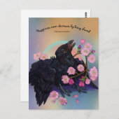 リンゴの花でカラスを育てる ポストカード (正面/裏面)