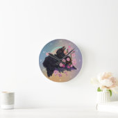 リンゴの花でカラスを育てる ラウンド壁時計 (ホーム)