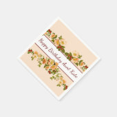 リンゴの花とバラのフェミニン スタンダードカクテルナプキン (角)