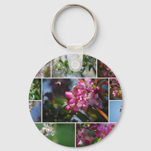 リンゴの花とミツバチ キーホルダー