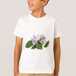 リンゴの花と緑葉の Tシャツ
