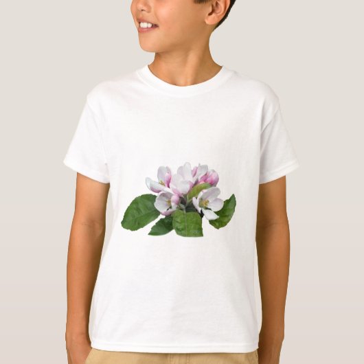 リンゴの花と緑葉の Tシャツ (正面)