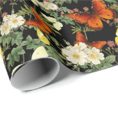 リンゴの花と蝶の伝統画像 ラッピングペーパー (ロールコーナー)