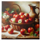 リンゴの花と陶器の絵画静物 タイル (正面)