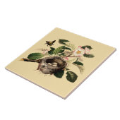 リンゴの花と鳥の巣 タイル (側面)