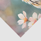 リンゴの花に止まるフクロウ 薄葉紙 (詳細)