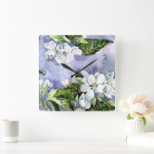 リンゴの花のアクリルの壁時計 スクエア壁時計 (ホーム)