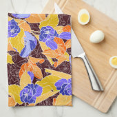 リンゴの花のパターン キッチンタオル (四つ折り)