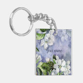 リンゴの花の四角形（両面） キーホルダー (正面左)