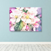 リンゴの花の引き伸ばしキャンバス印刷 キャンバスプリント (インサイチュ (ウッドフロア))