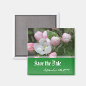 リンゴの花の日付を保存する マグネット (正面/裏面)