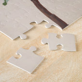 リンゴの花の枝の近くに小さな鳥が二羽 ジグソーパズル (側面)