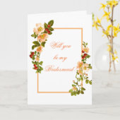 リンゴの花の水の色の茎の花嫁メイド カード (黄色い花)