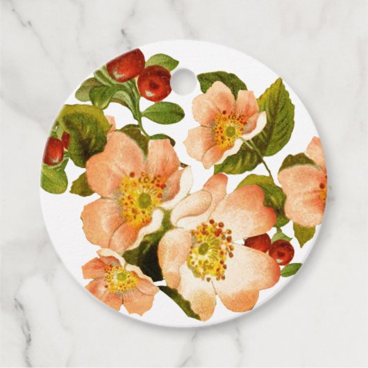 リンゴの花の水色の結婚茎 フェイバータグ (正面)