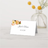 リンゴの花の水色の結婚茎 プレイスカード (裏面)