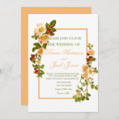 リンゴの花の水色の結婚茎 招待状 (正面/裏面)