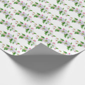 リンゴの花の水色の花束 ラッピングペーパー (角)