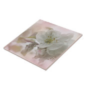 リンゴの花の白い写真 タイル (側面)