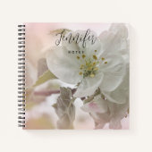 リンゴの花の白い写真 ノートブック (正面)