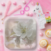 リンゴの花の白い写真 ペーパープレート (パーティー)