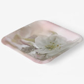 リンゴの花の白い写真 ペーパープレート (傾斜あり)