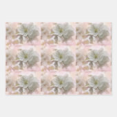 リンゴの花の白い写真 ラッピングペーパーシート (正面3)