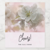 リンゴの花の白い写真 ワインラベル (シングルラベル)